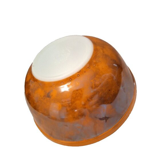 Pyrex Vintage Orange and Brown SWIRL Pattern 2 1/2 QT Mixing Bowl - 403 RARE - Picture 5 of 8